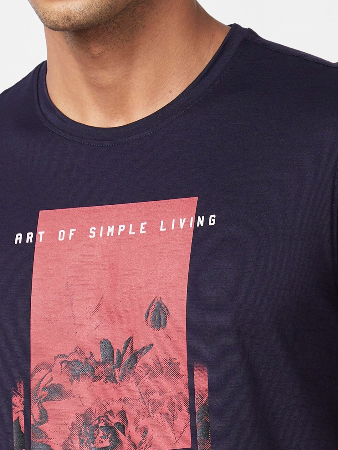SPYKAR Graphic Printed Slim Fit Cotton T-Shirt
