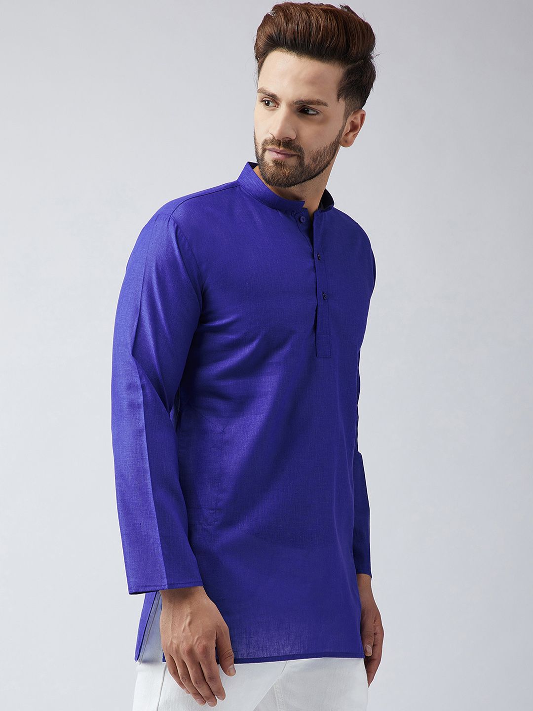 SOJANYA Lelaki Biru Solid Kurta Lurus