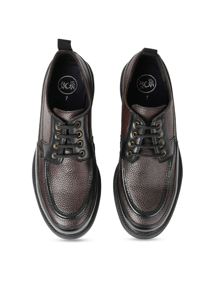 MONKSTORY Men Black Printed Textured Lace-ups PU Sneakers