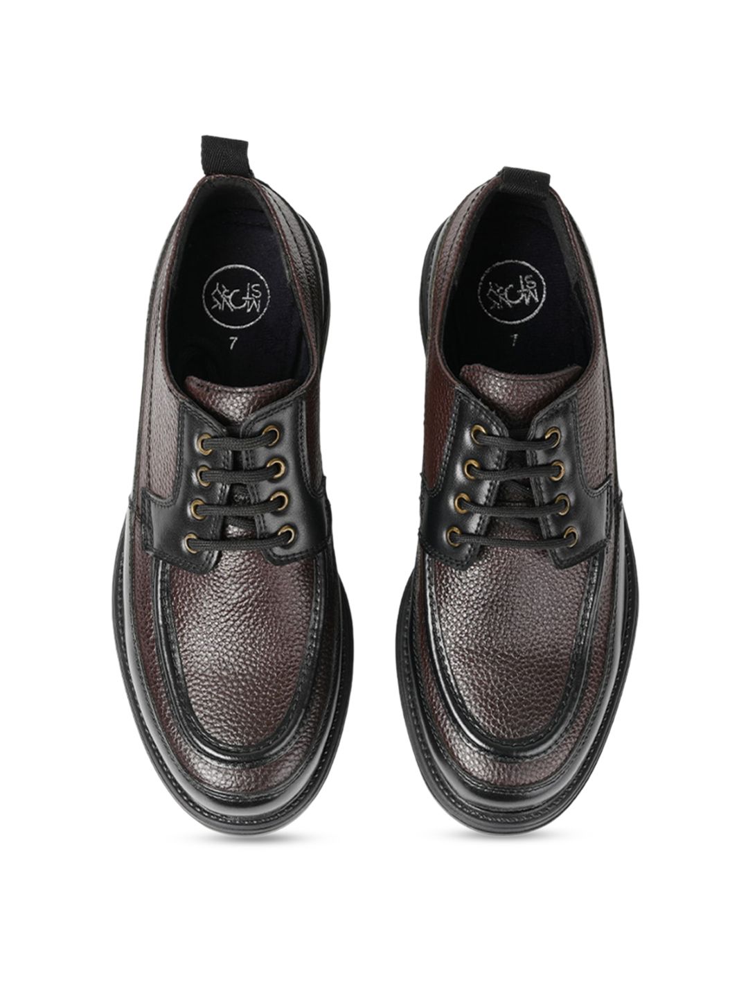 MONKSTORY Men Black Printed Textured Lace-ups PU Sneakers