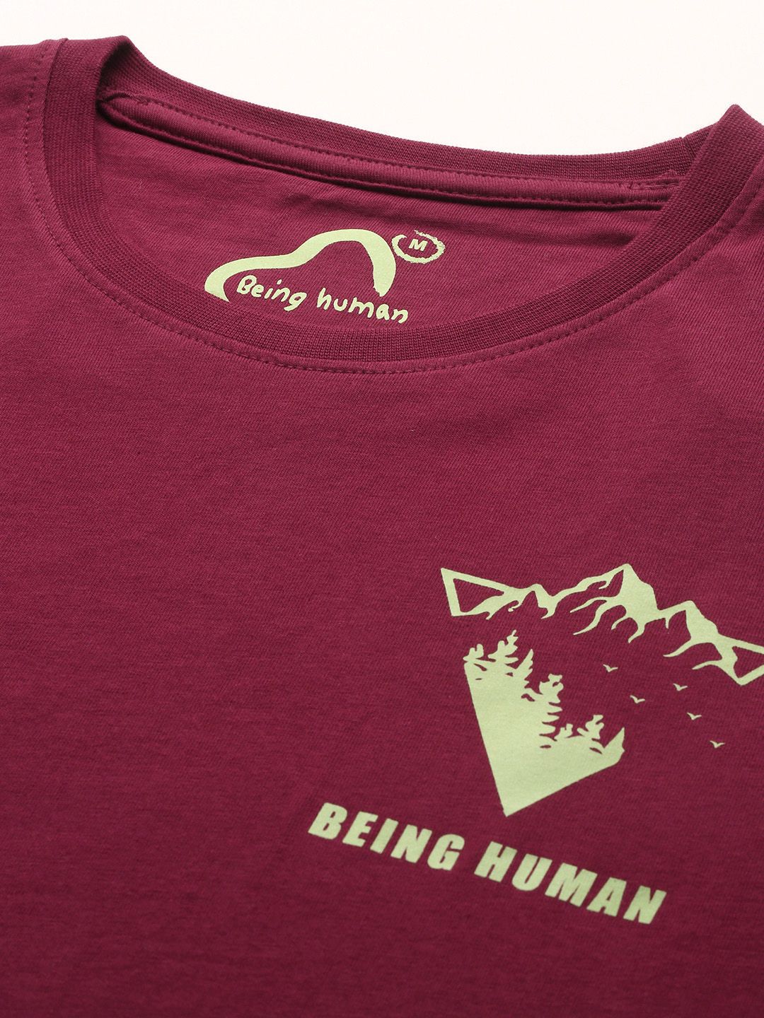 Being Human Pure Cotton T-shirt with Minimal Print