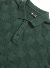 THE BEAR HOUSE Checked Polo Collar Cotton T-shirt