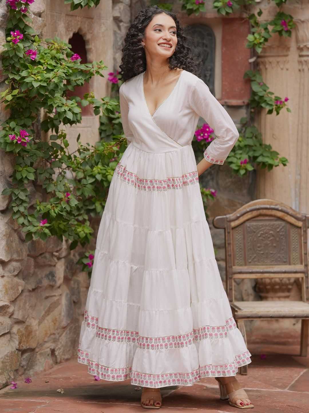 Libas Fit & Flare Midi Pure Cotton Anarkali Dress