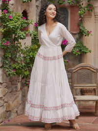 Libas Fit & Flare Midi Pure Cotton Anarkali Dress