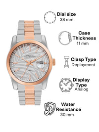 Sambungan Perancis Lelaki Dial & Gelang Gelang Keluli Tahan Karat Tali Analog Watch FCH14RTM