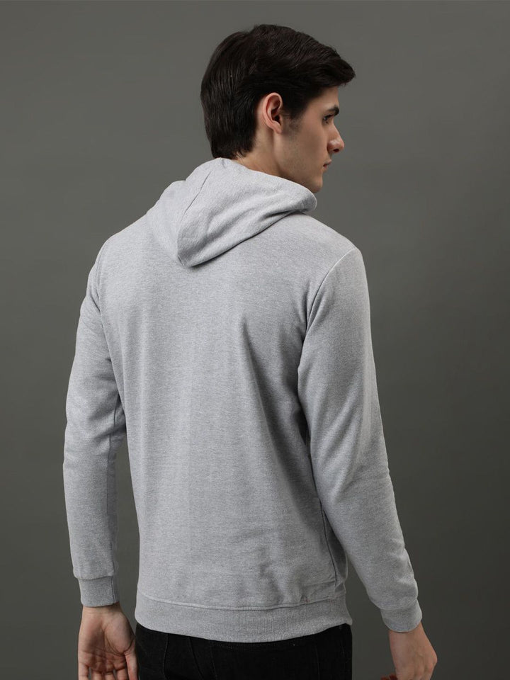 ADRO Men Printed Hooded Pullover Sweatshirt