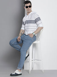 The Indian Garage Co Men White Horizontal Stripes Casual Shirt