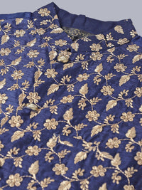SOJANYA Embroidered Thread Work Kurta With Churidar With Nehru Jacket