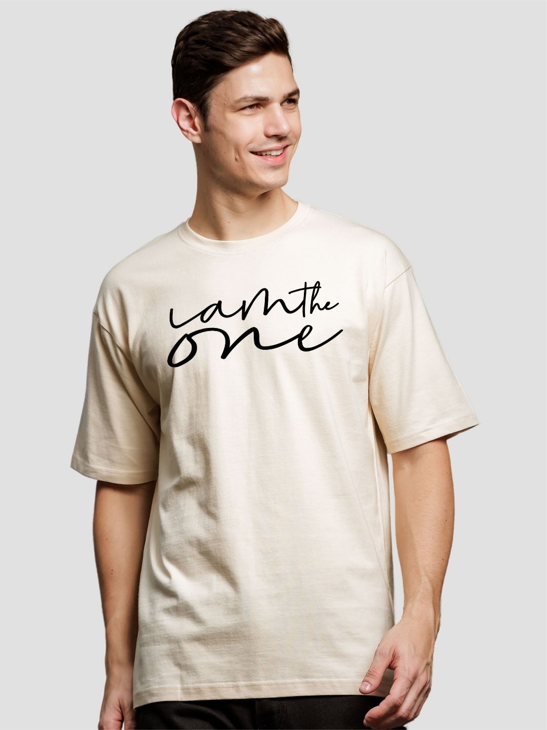 ADRO Men Graphic Printed Drop-Shoulder Cotton Oversized T-shirt