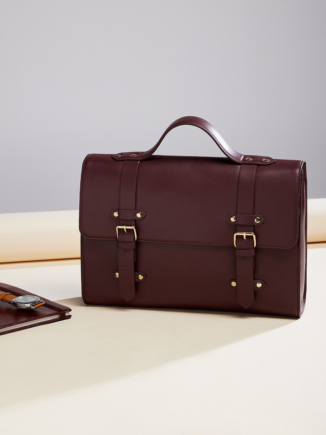 Berrylush Women Maroon Laptop Bag