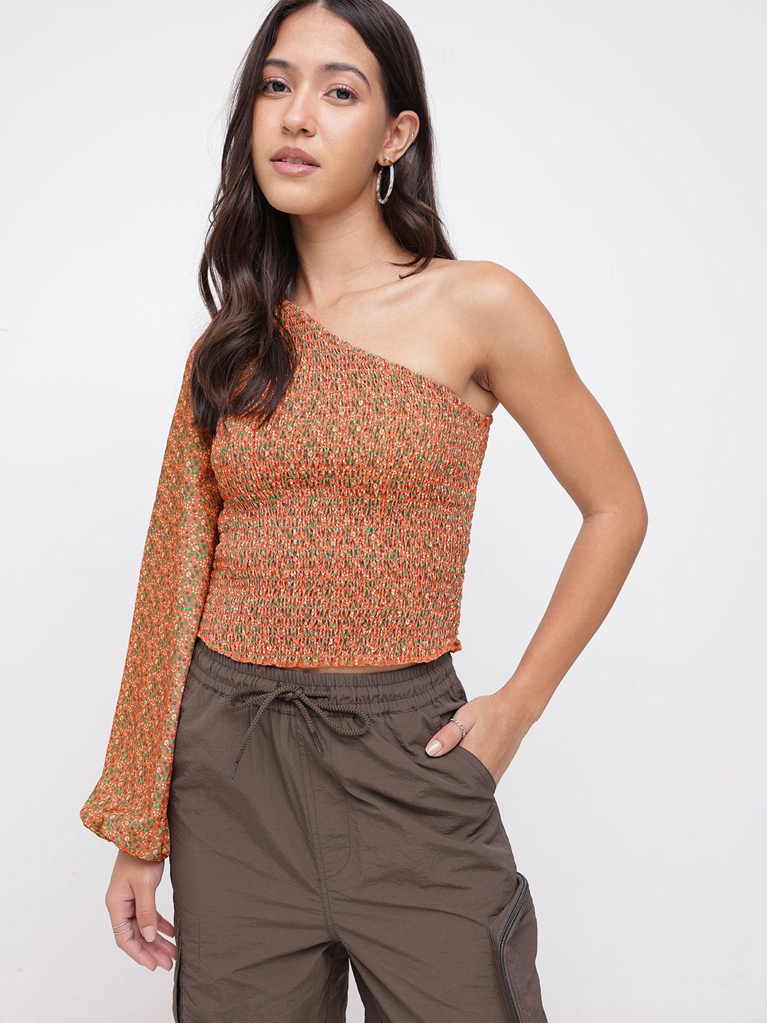 DressBerry Delicate Dream Smocked One-Shoulder Top