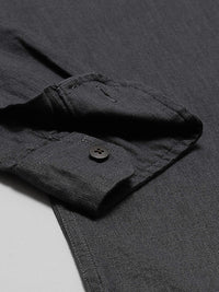 DENNISON Men Charcoal Grey Solid Comfort Fit Straight Kurta