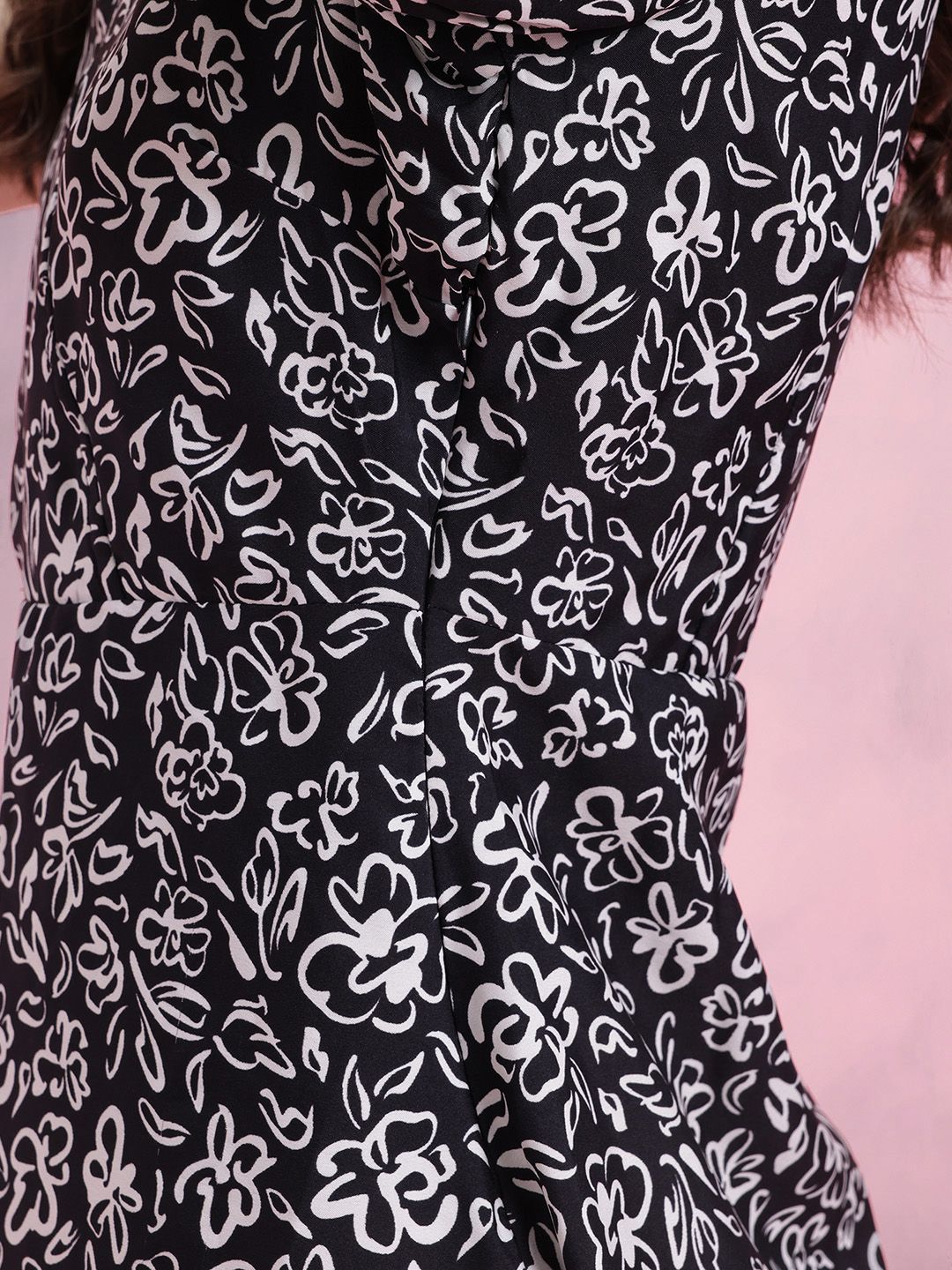 DressBerry Print Puff Sleeve A-Line Dress