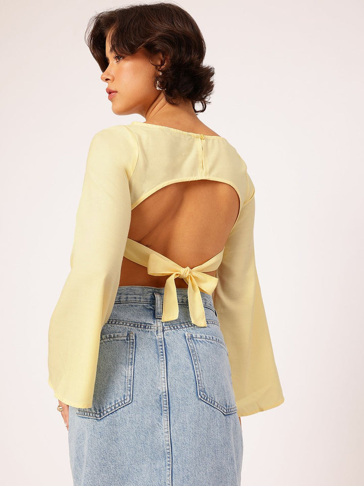 DressBerry Pastel Play Tie-Up Open Back Top