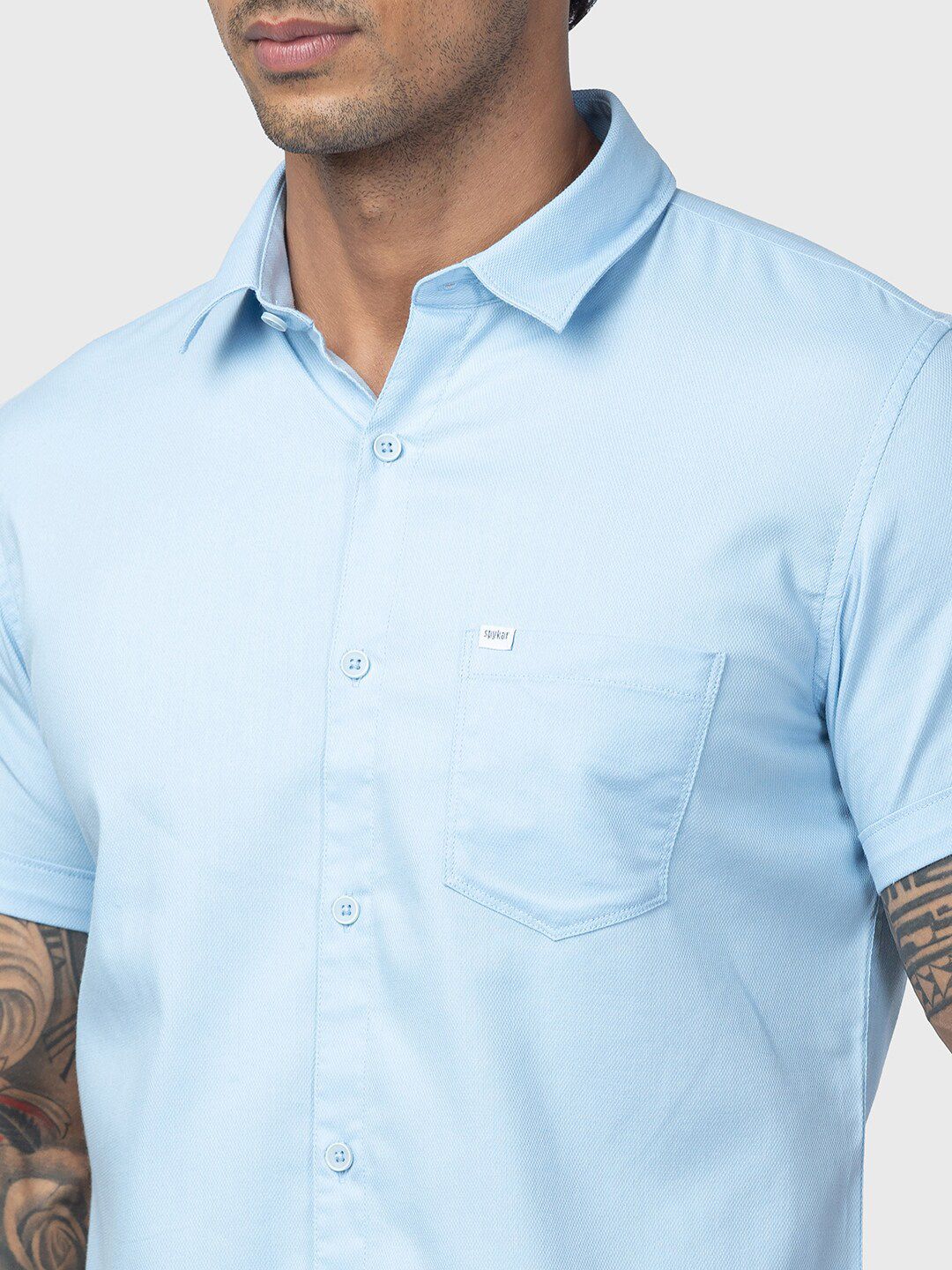 SPYKAR Men Slim Fit Short Sleeves Casual Cotton Shirt