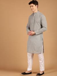 SOJANYA Geometric Embroidered Thread Work Pure Cotton Kurta