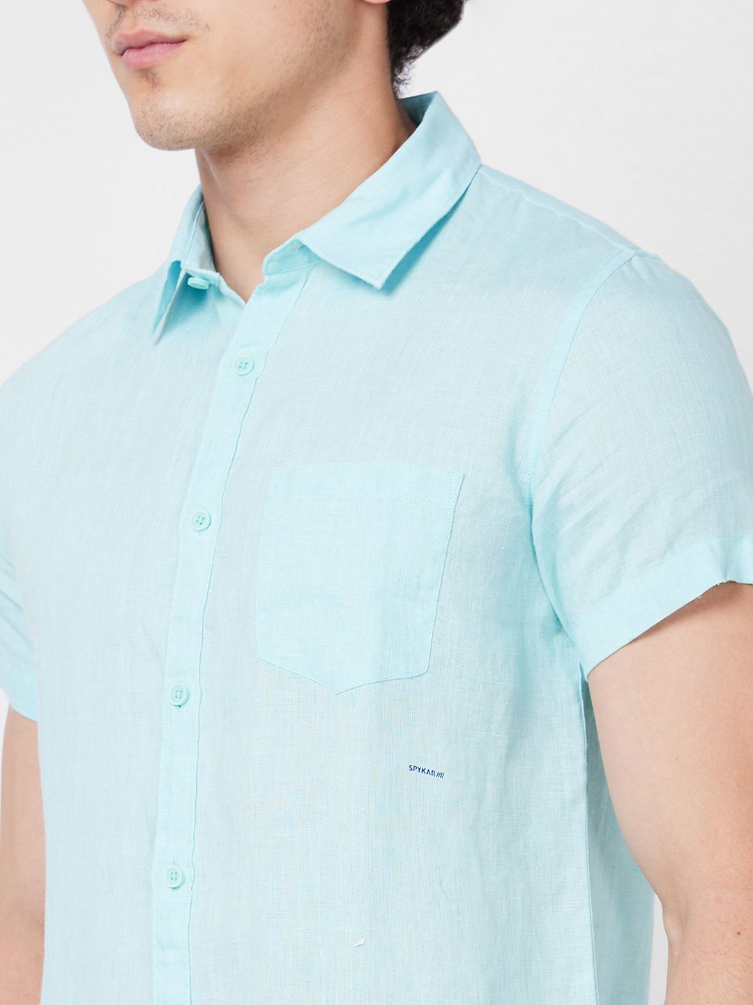 SPYKAR Spread Collar Short Sleeves Regular Fit Opaque Casual Shirt