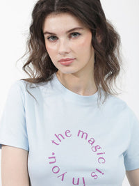 RAREISM Round Neck Short Sleeves Printed Cotton T-shirt