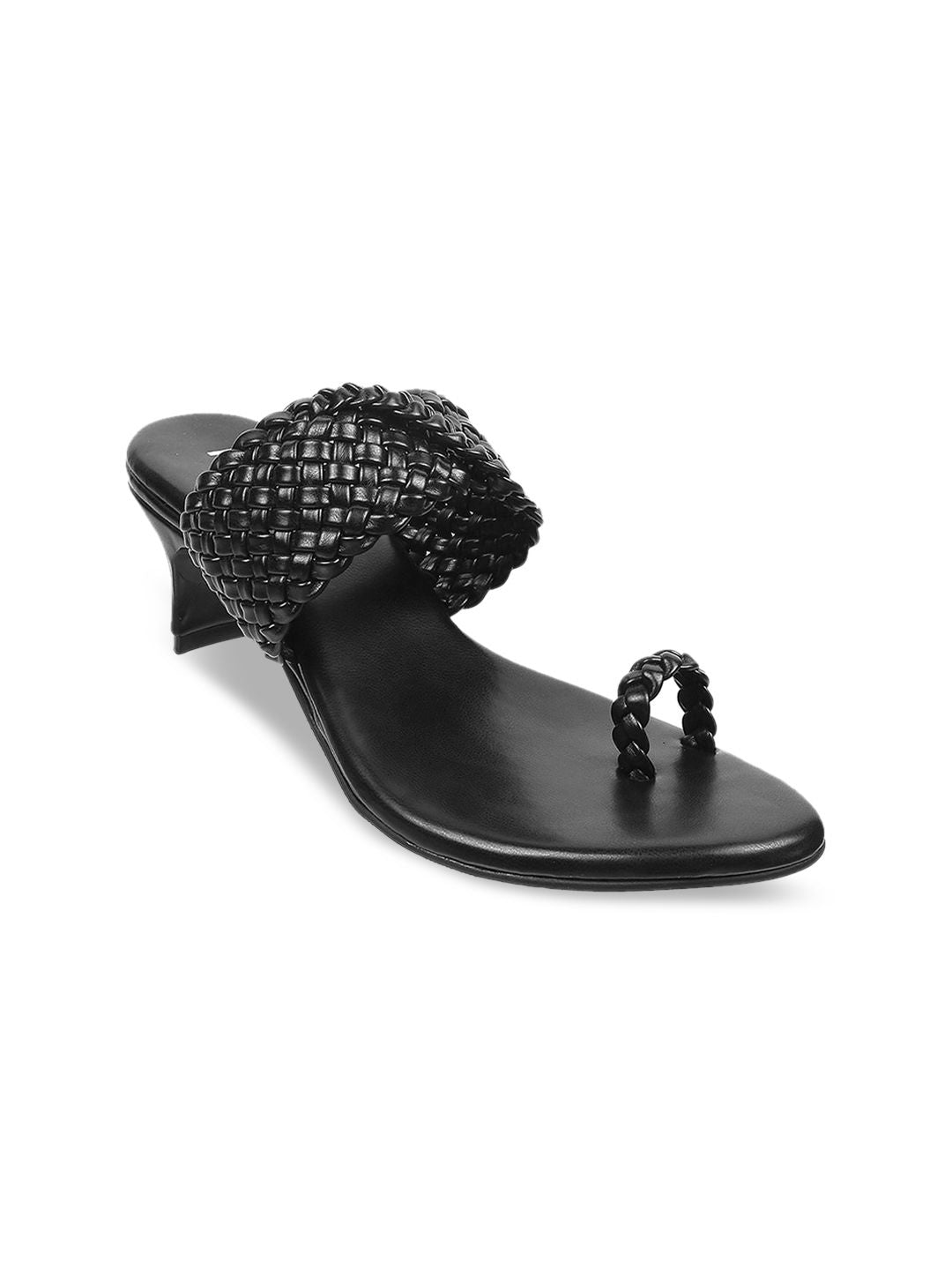 Metro Black Kitten Sandals