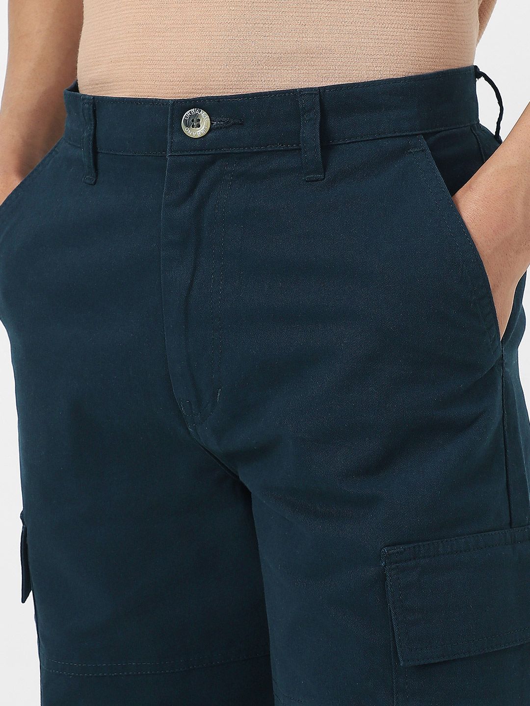 Urbano Fashion Men Loose Baggy Fit Pure Cotton Cargo Trouser