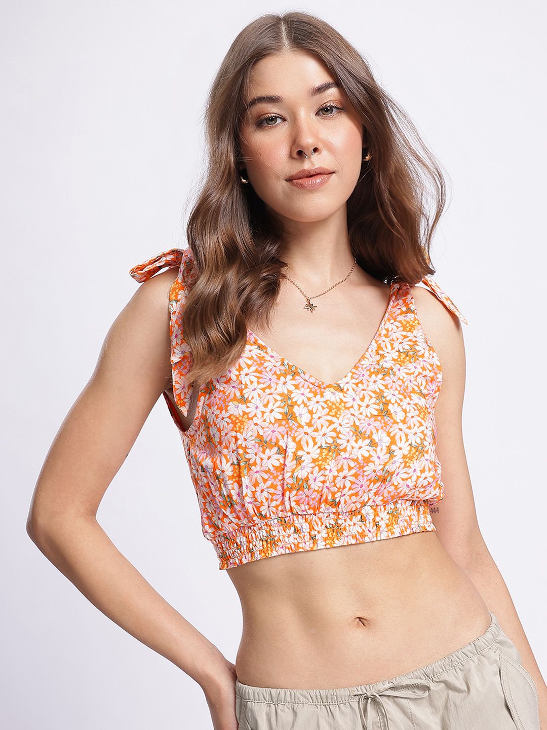 DressBerry Wildflower Fantasy Smocked Crop Top