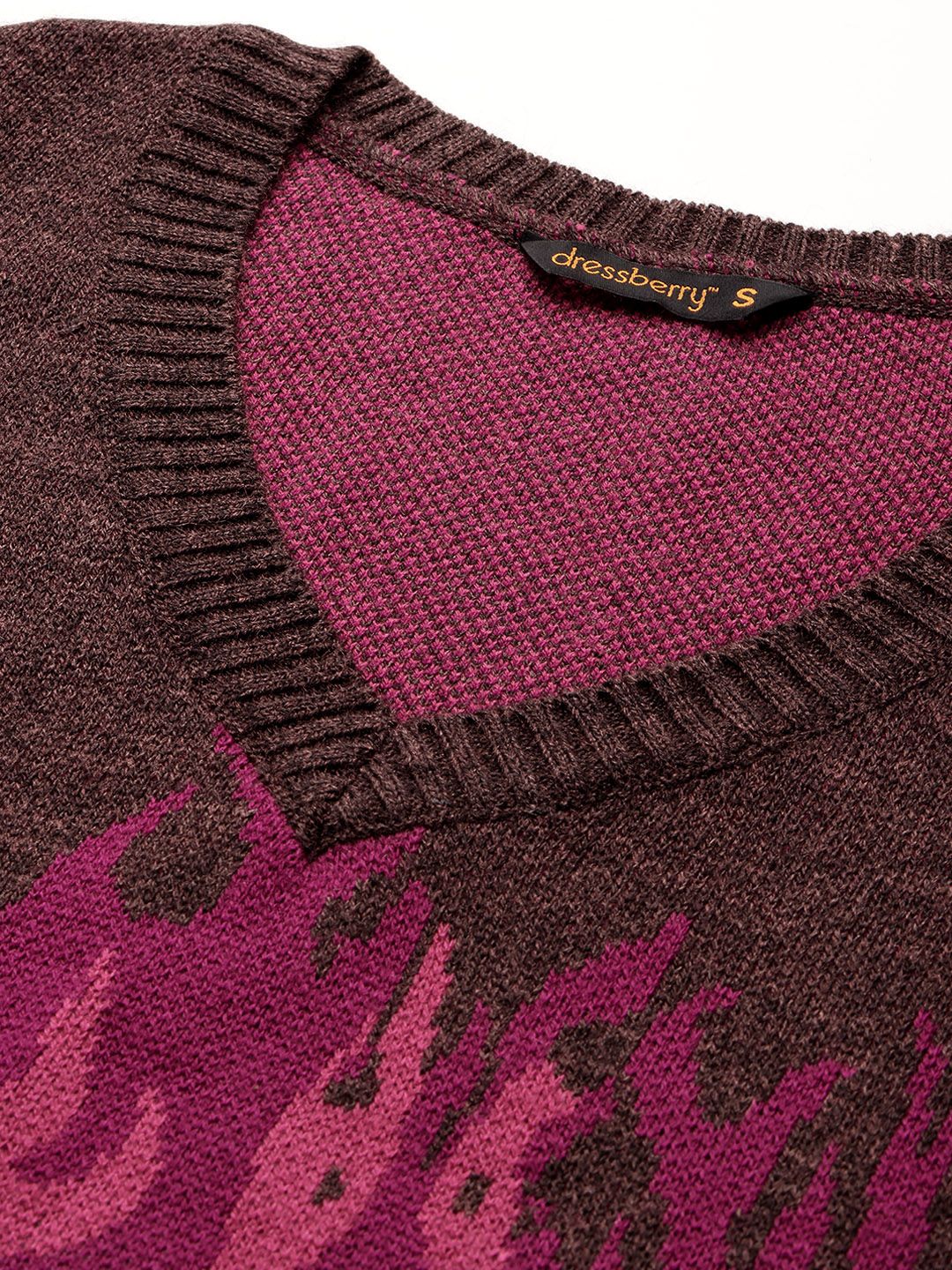 DressBerry Woven Design Acrylic Sweater Vest