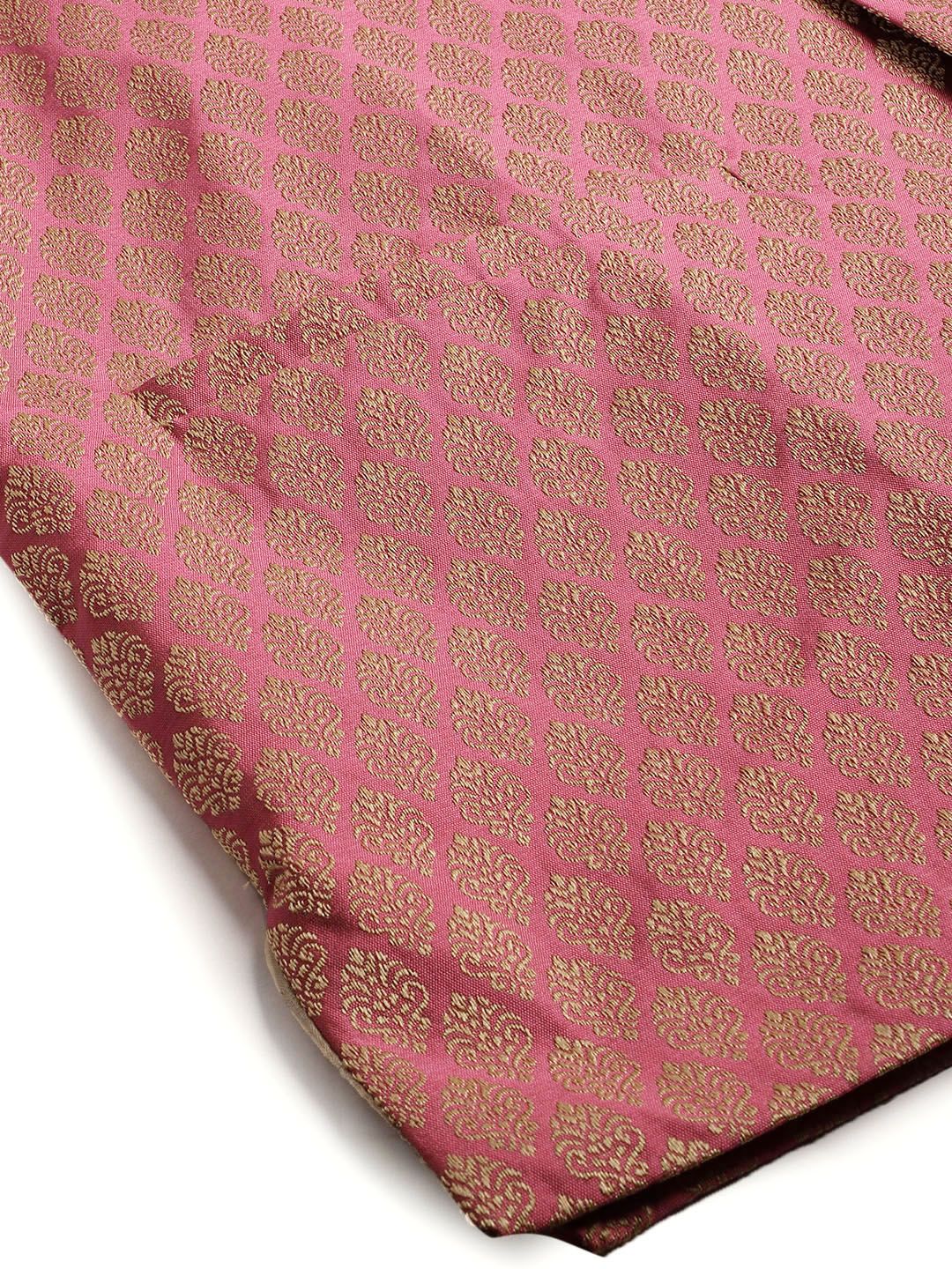 SOJANYA Men Pink Ethnic Motifs Kurta with Churidar & Nehru Jacket