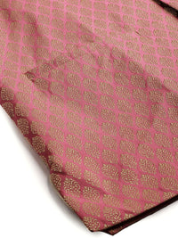 SOJANYA Men Pink Ethnic Motifs Kurta with Churidar & Nehru Jacket