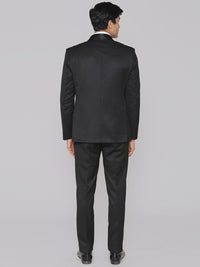 MANQ Men Black Solid Slim Fit Tuxedo Suit