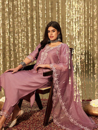 Indo Era Yoke Design Regular Thread Work Kurta with Trousers & With Dupatta