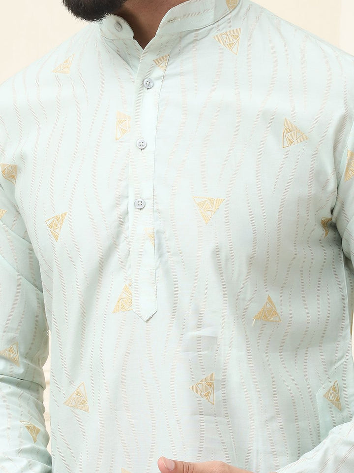 SOJANYA Geometric Woven Design Cotton Silk Kurta