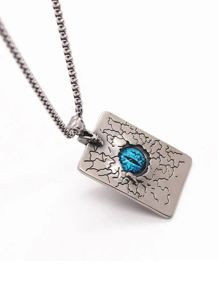 SALTY Men Silver-Toned Monster'S Eye Locket Chain