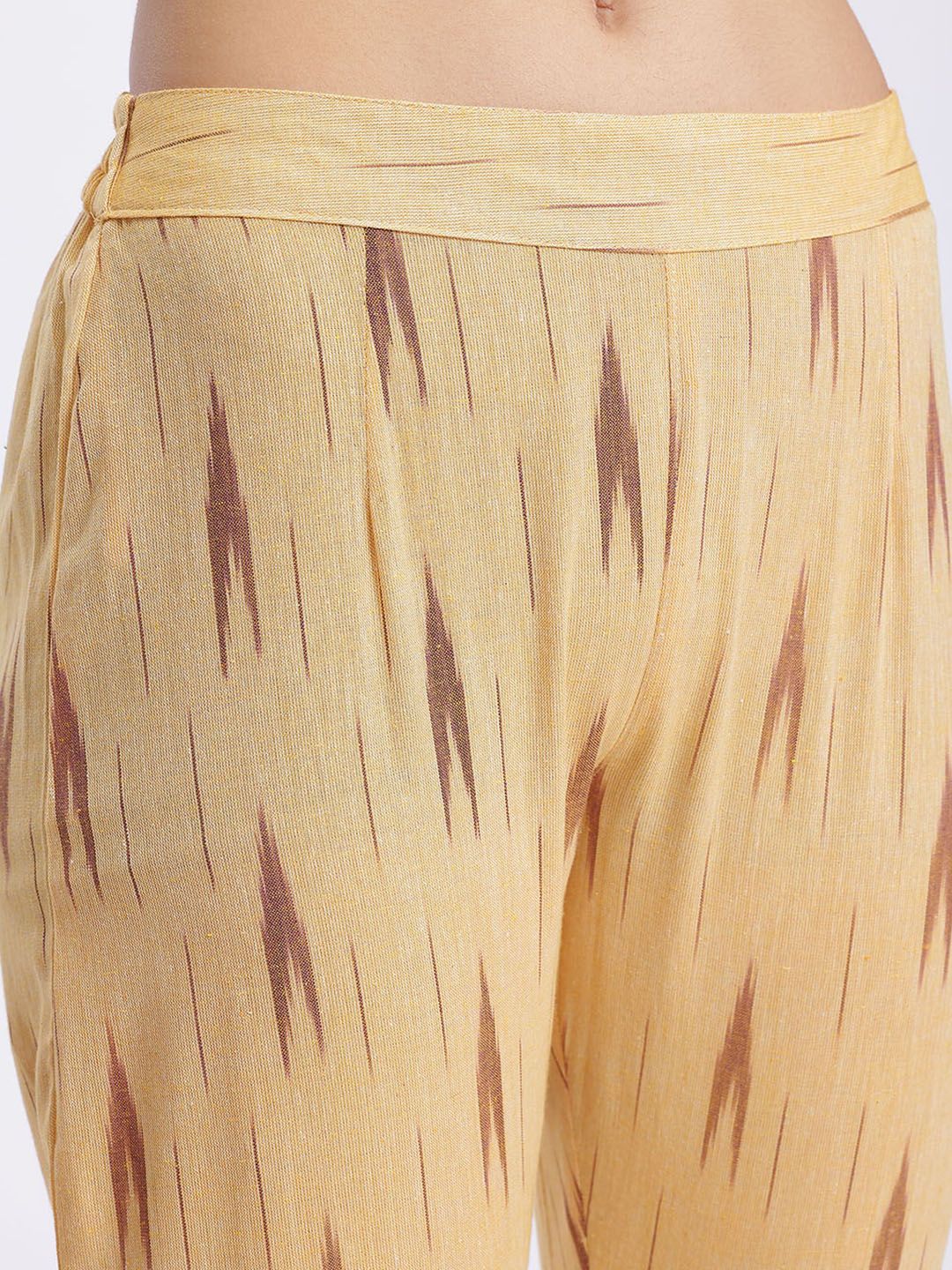 Anouk Women Ikat Printed Pure Cotton Kurta with Trousers & Dupatta