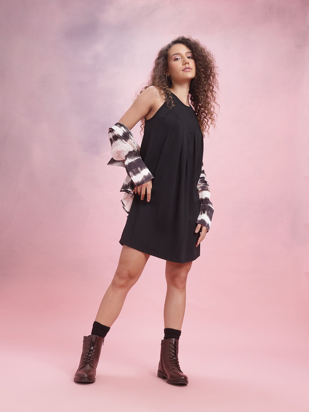DressBerry Pleated A-Line Dress