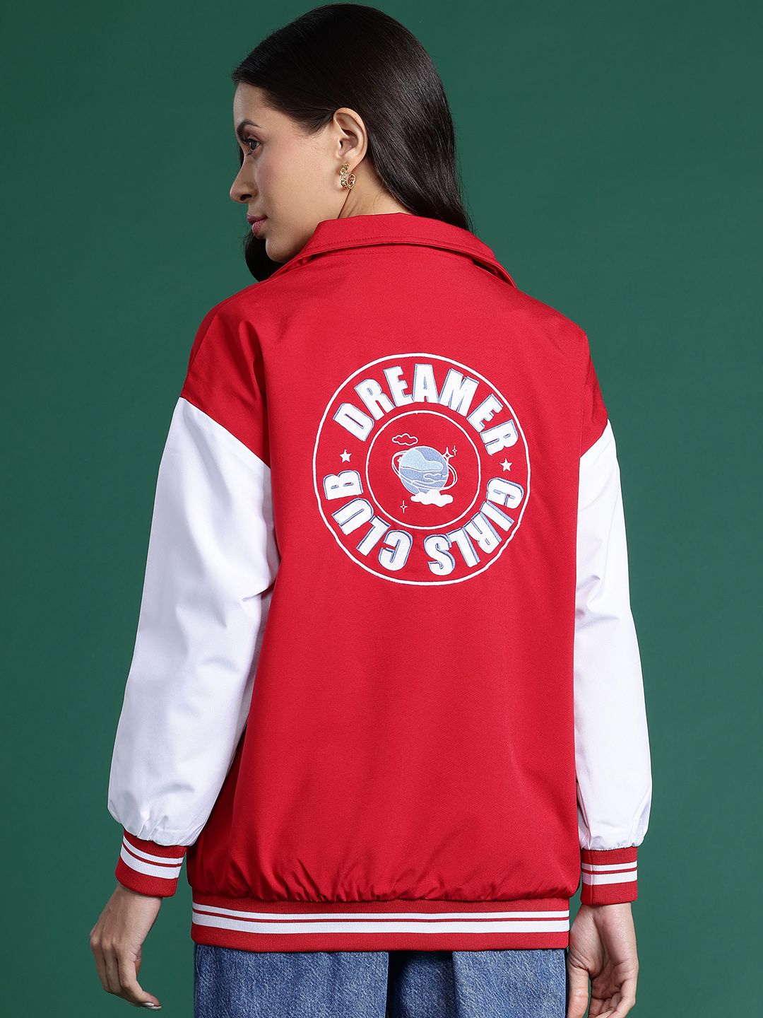 DressBerry Printed Longline Bomber Jacket
