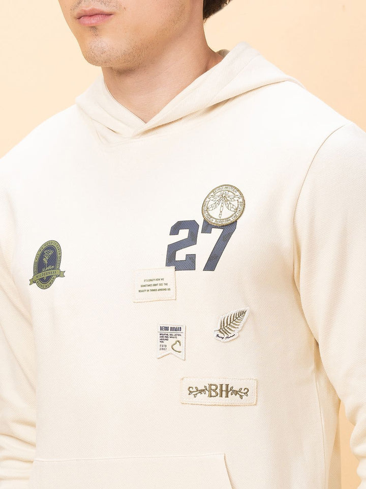 Being Human Printed Hooded Sweatshirt