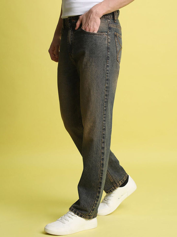 Bene Kleed Men Cotton Straight Fit Tinted Jeans