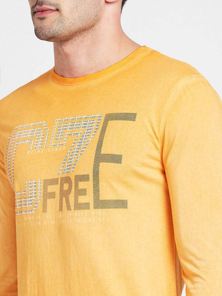 Being Human Typography Printed Round Neck Long Sleeves Regular T-shirt