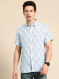 Being Human Pure Cotton Slim Fit Ethnic Motifs Printed Casual Shirt