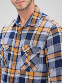 SPYKAR Men Tartan Checks Pocket Detailing Slim Fit Casual Shirt