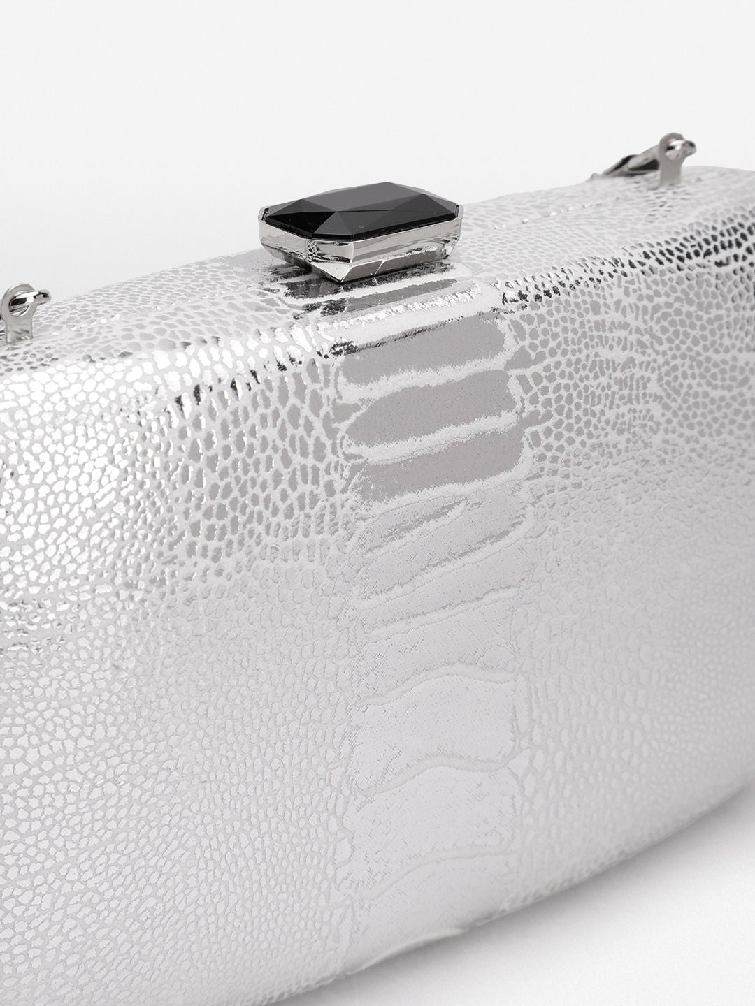 Lino Perros Snake Skin Textured Box Clutch