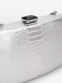 Lino Perros Snake Skin Textured Box Clutch