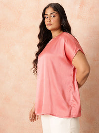 all about you Plus Size Extended Sleeves Sheen Satin-Finish Top