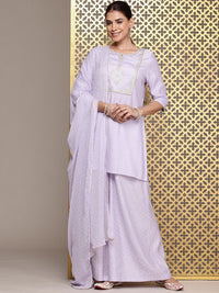House of Pataudi Ethnic Motifs Embroidered Sequinned Jashn Kurta with Palazzos & Dupatta