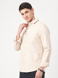VASTRADO Men Classic Slim Fit Cutaway Collar Solid Cotton Casual Shirt