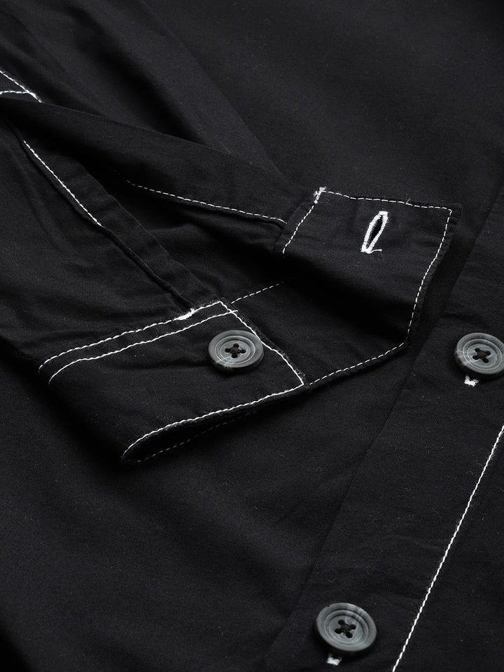 The Indian Garage Co Men Boxy Fit Solid Street Wear Utility Shirt
