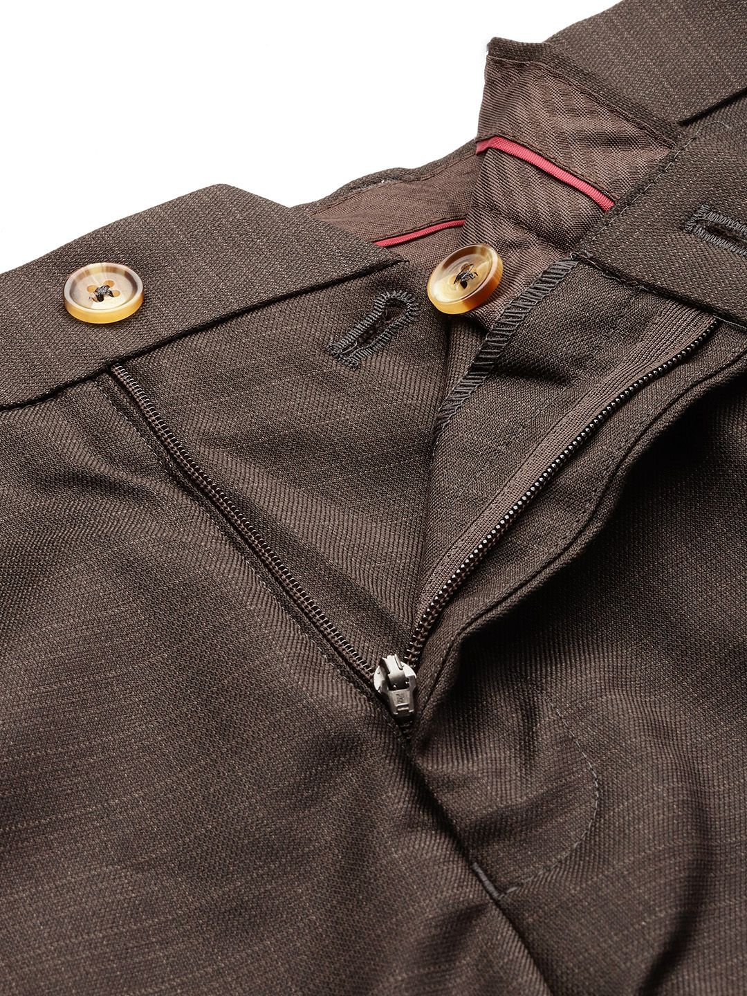 Raymond Men Checked Slim Fit Formal Trousers
