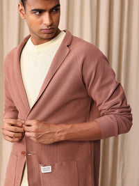 Mr Bowerbird Self Design Tailored Fit Single-Breasted Casual Blazer