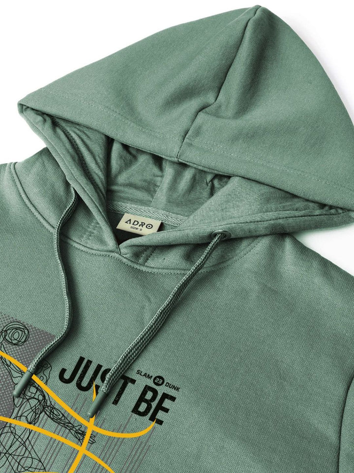 ADRO Men Printed Hooded Sweatshirt
