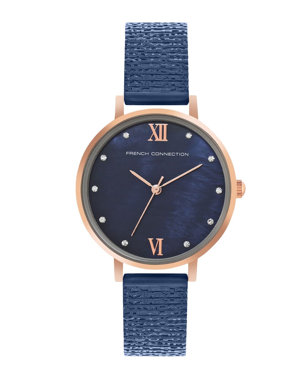 French Connection Women Embellished Dial & Stainless Steel Straps Analogue Watch FCN00065F